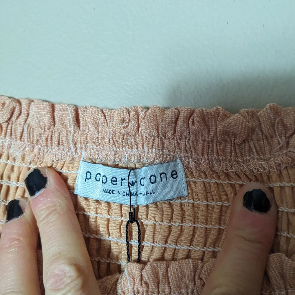 Paper Crane peplum Smocked Top size small - Picture 2 of 6